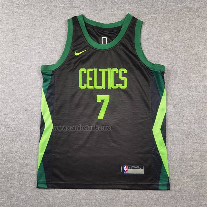 Camiseta Nino Boston Celtics Jaylen Brown NO 7 Ciudad 2024-25 Negro